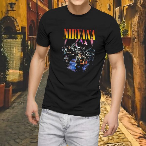 Men's Nirvana Live Concert Photo Cotton Rock Fan T Shirts for Men Loose fit Crewneck  Short Sleeve Shirts - Image 2