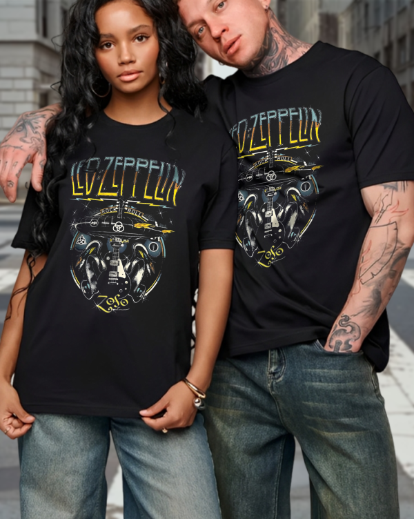 Led Zeppelin Rock Roll T-Shirt Cotton Soft Crew Neck Short Sleeve Shirt for Band Music Fans - Image 7