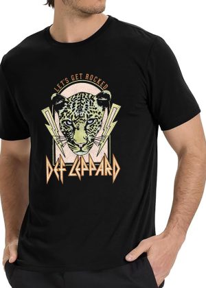 Men's Def Leppard Music Tour Shirt Graphic Fashion Short Sleeve T-Shirt Cotton Rock Fan pop Rock Music Black T-Shirt