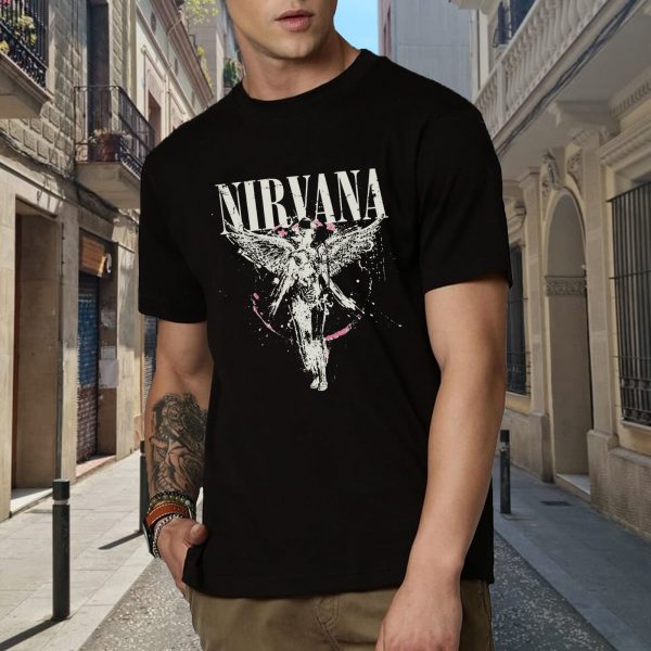 Men's Nirvana Live Concert Photo Cotton Rock Fan T Shirts for Men Loose fit Crewneck  Short Sleeve Shirts - Image 5