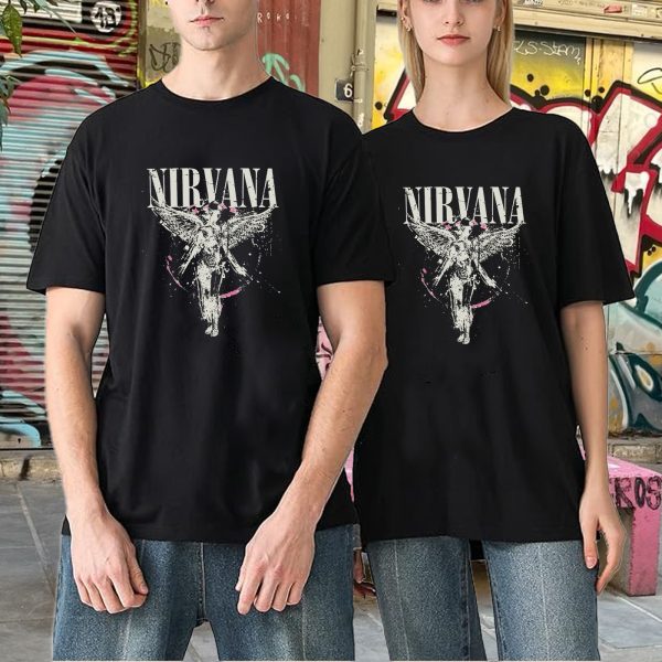 Men's Nirvana Live Concert Photo Cotton Rock Fan T Shirts for Men Loose fit Crewneck  Short Sleeve Shirts - Image 4