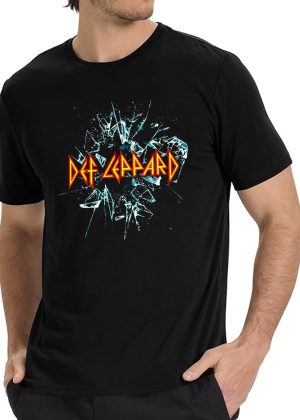 Men's Def Leppard Music Tour Shirt Graphic Fashion Short Sleeve T-Shirt Cotton Rock Fan pop Rock Music Black T-Shirt