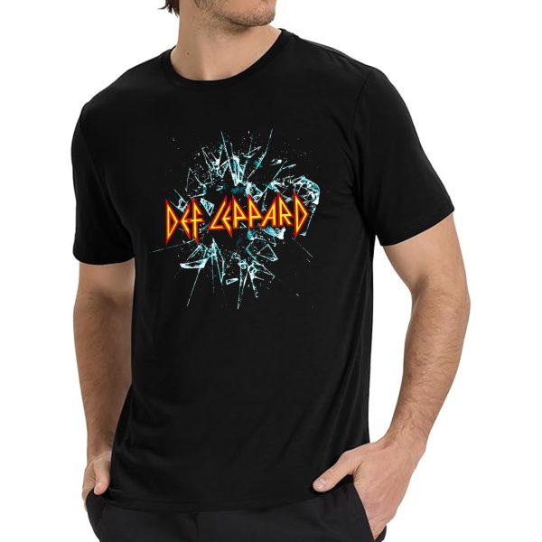 Men's Def Leppard Music Tour Shirt Graphic Fashion Short Sleeve T-Shirt Cotton Rock Fan pop Rock Music Black T-Shirt