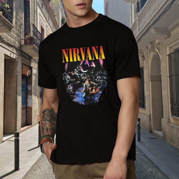 Men's Nirvana Live Concert Photo Cotton Rock Fan T Shirts for Men Loose fit Crewneck  Short Sleeve Shirts - Image 3
