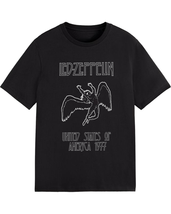Led Zeppelin Icarus 1977 Tee Fashion Graphic Print Shirts Cotton Soft T-Shirts Men Crew Neck Short Sleeve Shirt - Image 2