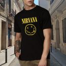 Men's Nirvana Photo Cotton Rock Fan T Shirts for Men Loose fit Crewneck  Short Sleeve Shirts
