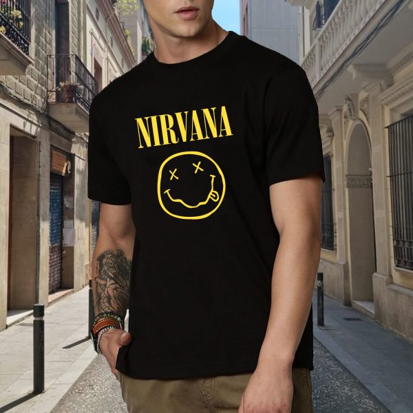 Men's Nirvana Photo Cotton Rock Fan T Shirts for Men Loose fit Crewneck  Short Sleeve Shirts - Image 5