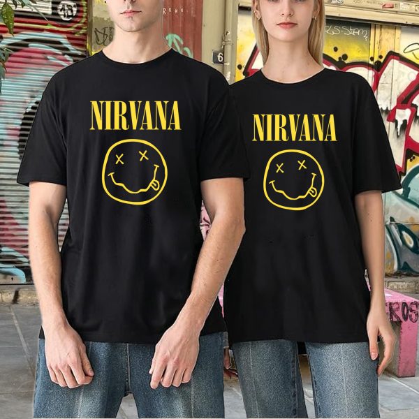 Men's Nirvana Photo Cotton Rock Fan T Shirts for Men Loose fit Crewneck  Short Sleeve Shirts - Image 4