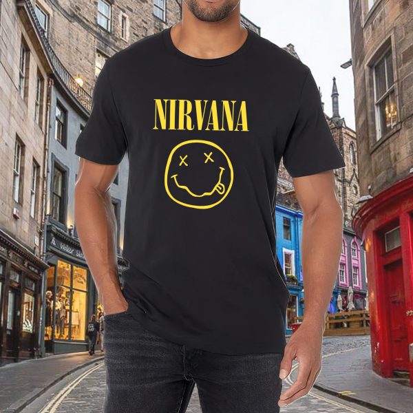 Men's Nirvana Photo Cotton Rock Fan T Shirts for Men Loose fit Crewneck  Short Sleeve Shirts - Image 3