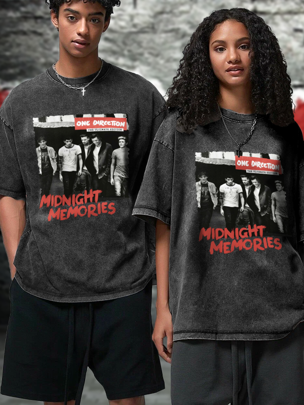 One Direction Band Unisex's T Shirt Vintage Washed Top for Men Women Music Fans - Image 5