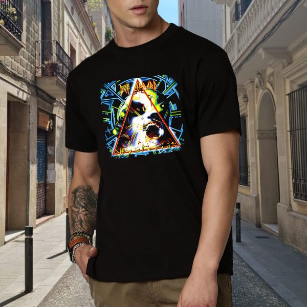 Men's Def Leppard Band Hysteria Music Tour Shirt Graphic Fashion Short Sleeve T-Shirt Cotton Rock Fan pop Rock Music Black T-Shirt - Image 4