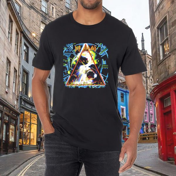 Men's Def Leppard Band Hysteria Music Tour Shirt Graphic Fashion Short Sleeve T-Shirt Cotton Rock Fan pop Rock Music Black T-Shirt - Image 3