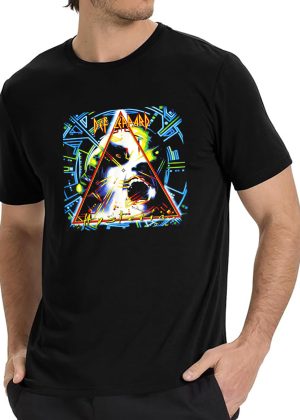 Men's Def Leppard Band Hysteria Music Tour Shirt Graphic Fashion Short Sleeve T-Shirt Cotton Rock Fan pop Rock Music Black T-Shirt