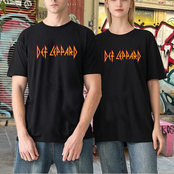 Men's Def Leppard Music Tour Shirt Graphic Fashion Short Sleeve T-Shirt Cotton Rock Fan pop Rock Music Black T-Shirt - Image 4