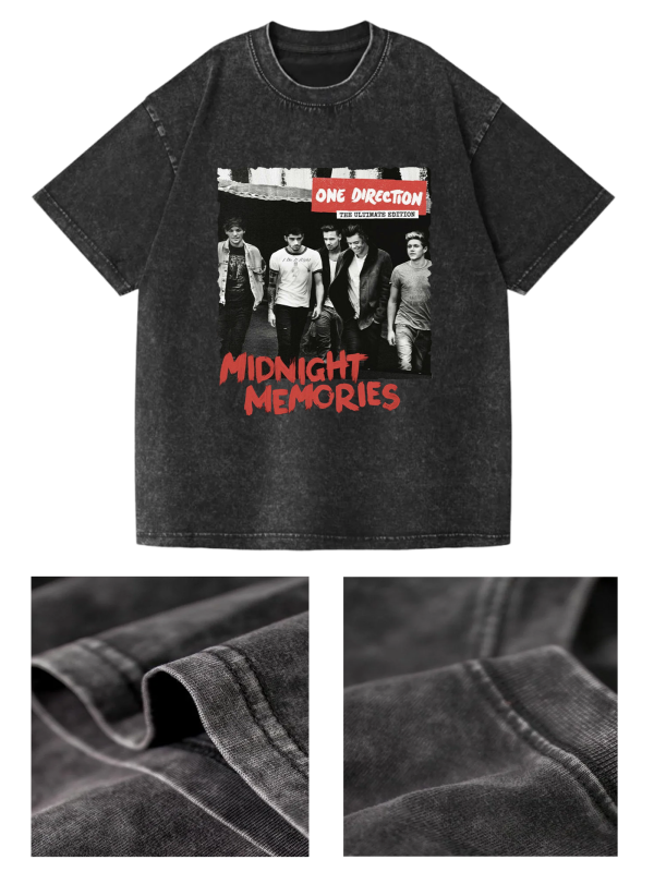 One Direction Band Unisex's T Shirt Vintage Washed Top for Men Women Music Fans - Image 6