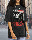 One Direction Band Unisex's T Shirt Vintage Washed Top for Men Women Music Fans