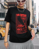 Led Zeppelin Men's In Concert T-Shirt Graphic Print Shirts Cotton Soft T-Shirts Men Crew Neck Short Sleeve Shirt