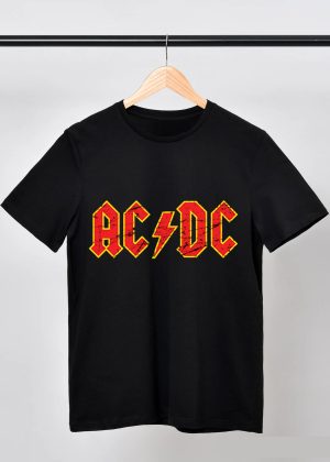 AC/DC Rock T-Shirts Handmade Fashion Graphic Print Shirts Cotton T-Shirt Women Soft T-Shirts Men Crew Neck Short Sleeve Shirt