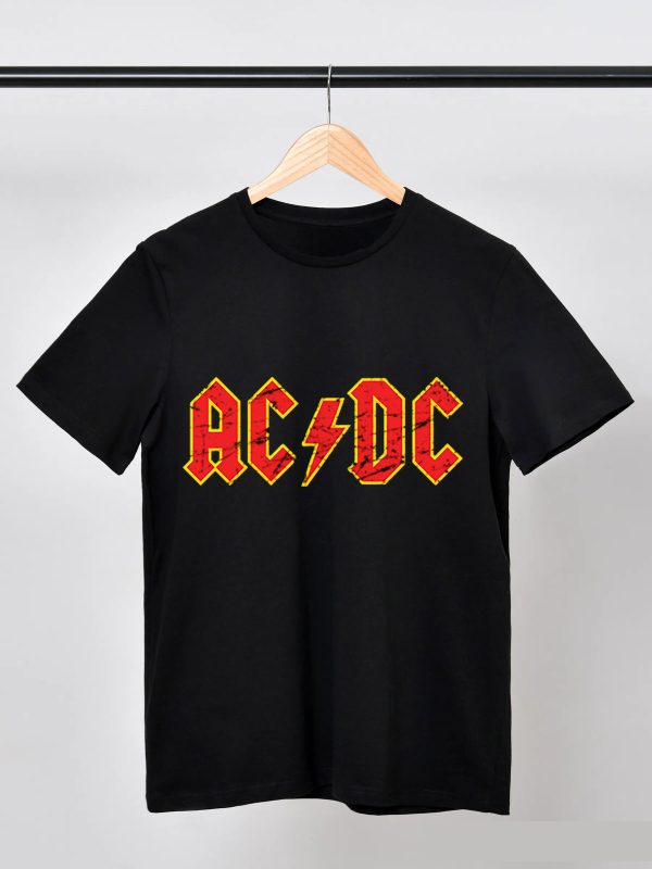 AC/DC Rock T-Shirts Handmade Fashion Graphic Print Shirts Cotton T-Shirt Women Soft T-Shirts Men Crew Neck Short Sleeve Shirt