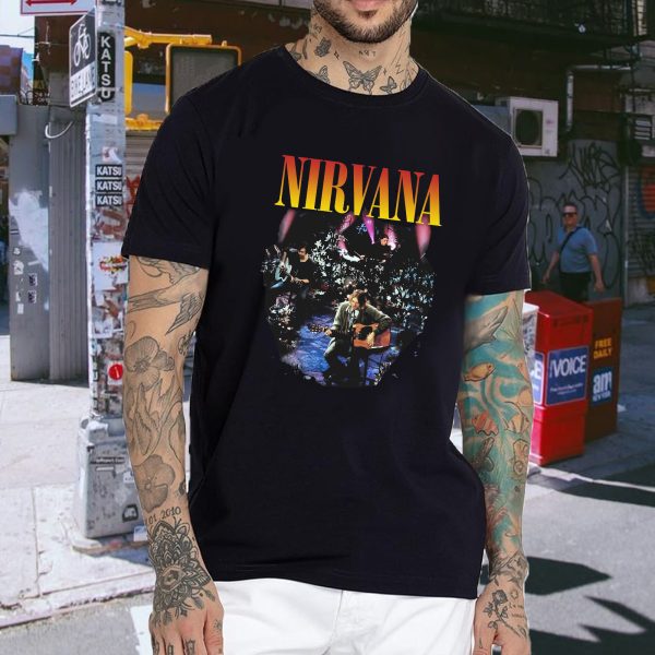 Men's Nirvana Live Concert Photo Cotton Rock Fan T Shirts for Men Loose fit Crewneck  Short Sleeve Shirts - Image 5