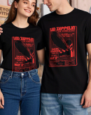 Led Zeppelin Men's In Concert T-Shirt Graphic Print Shirts Cotton Soft T-Shirts Men Crew Neck Short Sleeve Shirt
