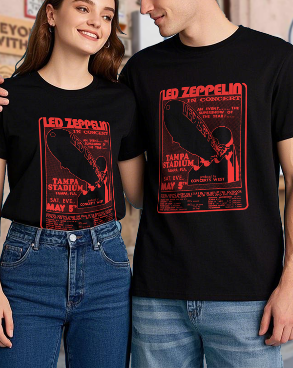 Led Zeppelin Men's In Concert T-Shirt Graphic Print Shirts Cotton Soft T-Shirts Men Crew Neck Short Sleeve Shirt - Image 7