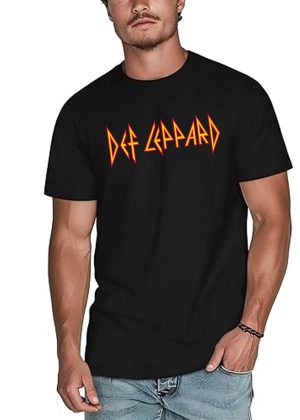Men's Def Leppard Music Tour Shirt Graphic Fashion Short Sleeve T-Shirt Cotton Rock Fan pop Rock Music Black T-Shirt