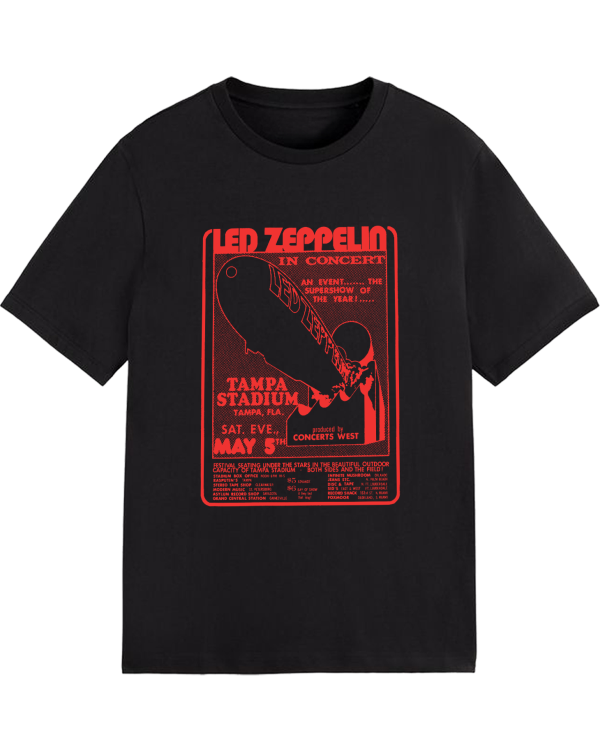 Led Zeppelin Men's In Concert T-Shirt Graphic Print Shirts Cotton Soft T-Shirts Men Crew Neck Short Sleeve Shirt - Image 2