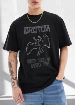 Led Zeppelin Icarus 1977 Tee Fashion Graphic Print Shirts Cotton Soft T-Shirts Men Crew Neck Short Sleeve Shirt