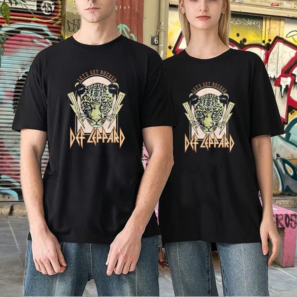 Men's Def Leppard Music Tour Shirt Graphic Fashion Short Sleeve T-Shirt Cotton Rock Fan pop Rock Music Black T-Shirt - Image 4