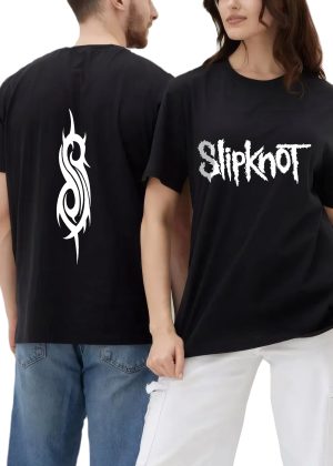 Slipknot T-Shirt Men Fashion Graphic Print Handmade Double Faced Shirts Cotton T-Shirt Women Soft T-Shirts Crew Neck Short Sleeve Shirt Hip Hop Tee Tops