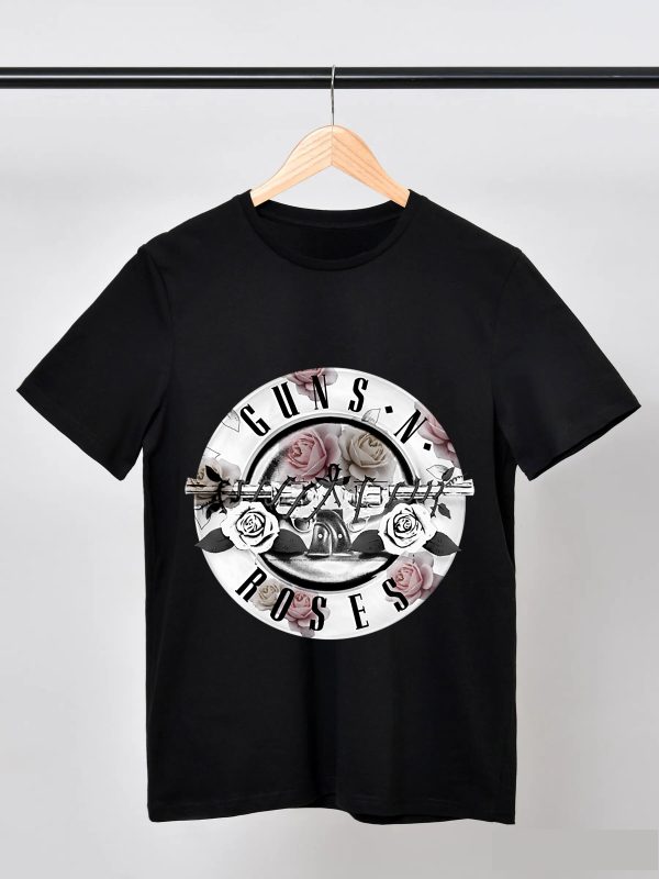 Guns N' Roses Rock Music T-Shirts Handmade Tee Fashion Graphic Print Shirt Cotton T-Shirt Women Soft T-Shirts Men Crew Neck Short Sleeve Shirt - Image 4