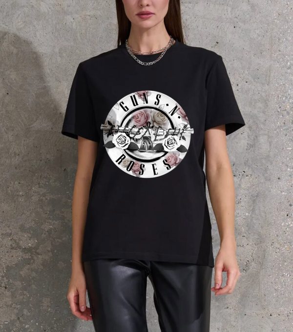Guns N' Roses Rock Music T-Shirts Handmade Tee Fashion Graphic Print Shirt Cotton T-Shirt Women Soft T-Shirts Men Crew Neck Short Sleeve Shirt - Image 5