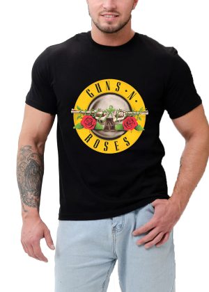 Guns N' Roses Rock Shirts Handmade Fashion Graphic Print Shirts Cotton T-Shirt Women Soft T-Shirts Men Crew Neck Short Sleeve Shirt