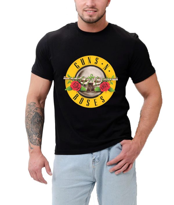 Guns N' Roses Rock Shirts Handmade Fashion Graphic Print Shirts Cotton T-Shirt Women Soft T-Shirts Men Crew Neck Short Sleeve Shirt