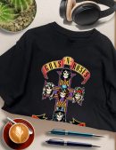 Men Guns N' Roses Rock T-Shirts Handmade Fashion Graphic Print Shirts Cotton T-Shirt Women Soft T-Shirts Crew Neck Short Sleeve Shirt