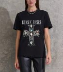 Guns N' Roses Rock Music Shirts Handmade Tee Fashion Graphic Print Shirts Cotton T-Shirt Women Soft T-Shirts Men Crew Neck Short Sleeve Shirt