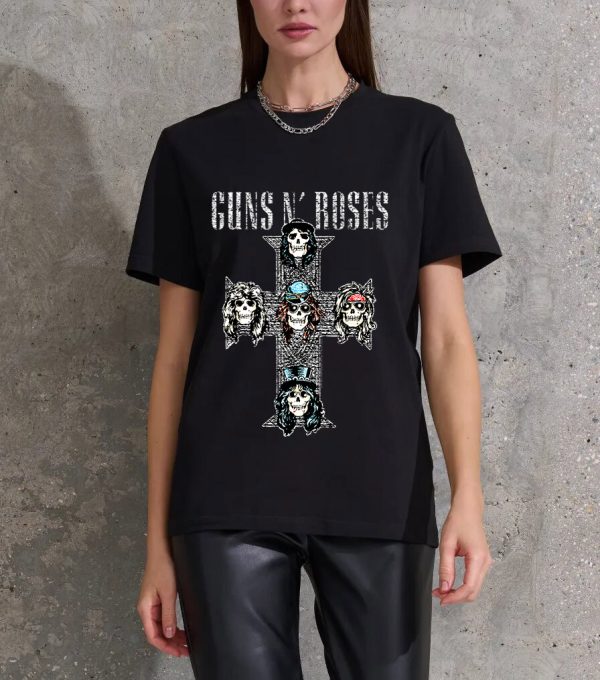 Guns N' Roses Rock Music Shirts Handmade Tee Fashion Graphic Print Shirts Cotton T-Shirt Women Soft T-Shirts Men Crew Neck Short Sleeve Shirt - Image 4