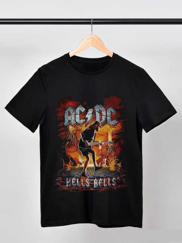 Men AC/DC Rock T-Shirts Handmade Fashion Graphic Print Shirts Cotton T-Shirt Women Soft T-Shirts Crew Neck Short Sleeve Shirt - Image 4