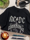 ACDC World Tour T-Shirts Handmade Fashion Graphic Print Shirts Cotton T-Shirt Women Soft T-Shirts Men Crew Neck Short Sleeve Shirt
