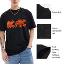 AC/DC Rock T-Shirts Handmade Fashion Graphic Print Shirts Cotton T-Shirt Women Soft T-Shirts Men Crew Neck Short Sleeve Shirt