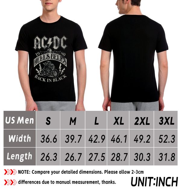ACDC World Tour T-Shirts Handmade Fashion Graphic Print Shirts Cotton T-Shirt Women Soft T-Shirts Men Crew Neck Short Sleeve Shirt - Image 8