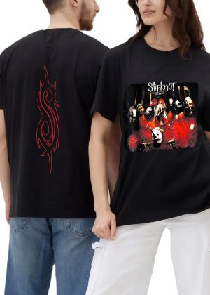 Slipknot T-Shirt Men Handmade Fashion Graphic Print Double Faced Shirts Cotton T-Shirt Women Soft T-Shirts Crew Neck Short Sleeve Shirt Hip Hop Tee Tops