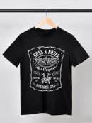 Guns N' Roses Paradise City Shirts Men Handmade Fashion Graphic Print Shirts Cotton T-Shirt Women Soft T-Shirts Crew Neck Short Sleeve Shirt Hip Hop Tee Tops