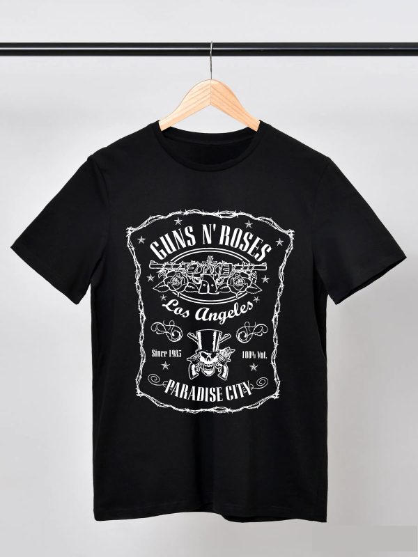 Guns N' Roses Paradise City Shirts Men Handmade Fashion Graphic Print Shirts Cotton T-Shirt Women Soft T-Shirts Crew Neck Short Sleeve Shirt Hip Hop Tee Tops - Image 6