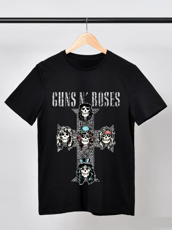 Guns N' Roses Rock Music Shirts Handmade Tee Fashion Graphic Print Shirts Cotton T-Shirt Women Soft T-Shirts Men Crew Neck Short Sleeve Shirt - Image 5