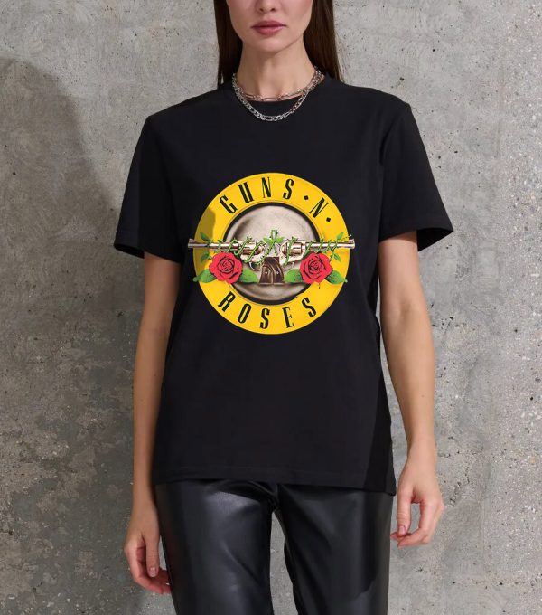 Guns N' Roses Rock Shirts Handmade Fashion Graphic Print Shirts Cotton T-Shirt Women Soft T-Shirts Men Crew Neck Short Sleeve Shirt - Image 3