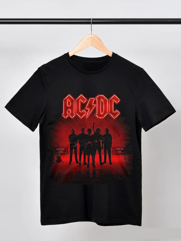 ACDC Shirt World Tour T-Shirts Handmade Fashion Graphic Print Shirts Cotton T-Shirt Women Soft T-Shirts Men Crew Neck Short Sleeve Shirt