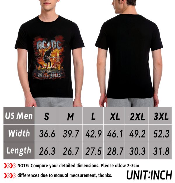 Men AC/DC Rock T-Shirts Handmade Fashion Graphic Print Shirts Cotton T-Shirt Women Soft T-Shirts Crew Neck Short Sleeve Shirt - Image 8