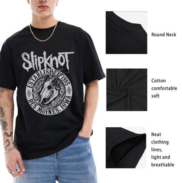 Slipknot Iowa Skull 1995 T-Shirt Men Handmade Fashion Graphic Print Shirts Cotton T-Shirt Women Soft T-Shirts Crew Neck Short Sleeve Shirt Hip Hop Tee Tops - Image 6